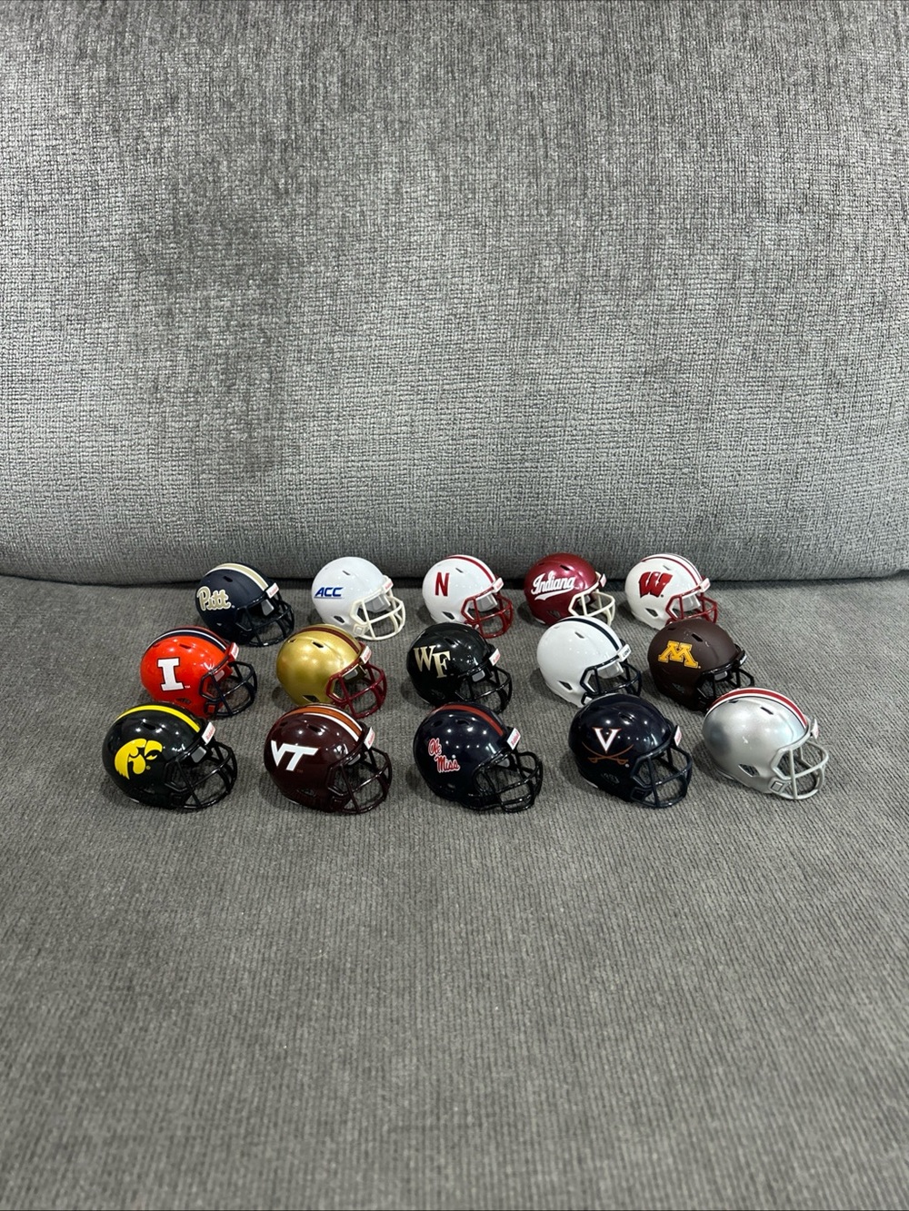 Riddell Lot Of 15 Mini NCAA Pocket Pro Football Helmets SEC 2 Inch